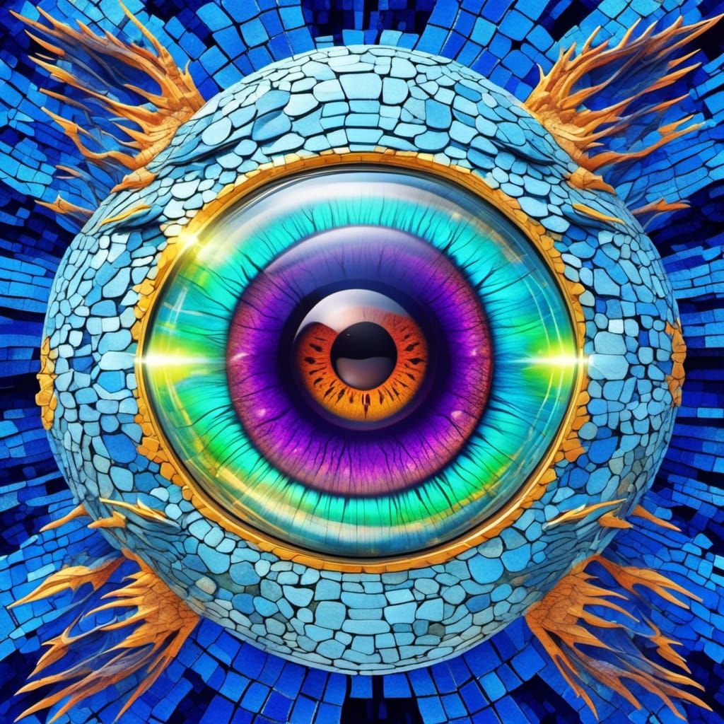 Dragon Eye in Human Eye: Hyperrealistic 3D Illustration