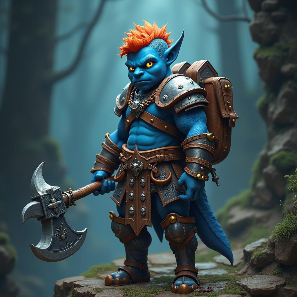 Young Triton Paladin in Atmospheric Matte Painting Style