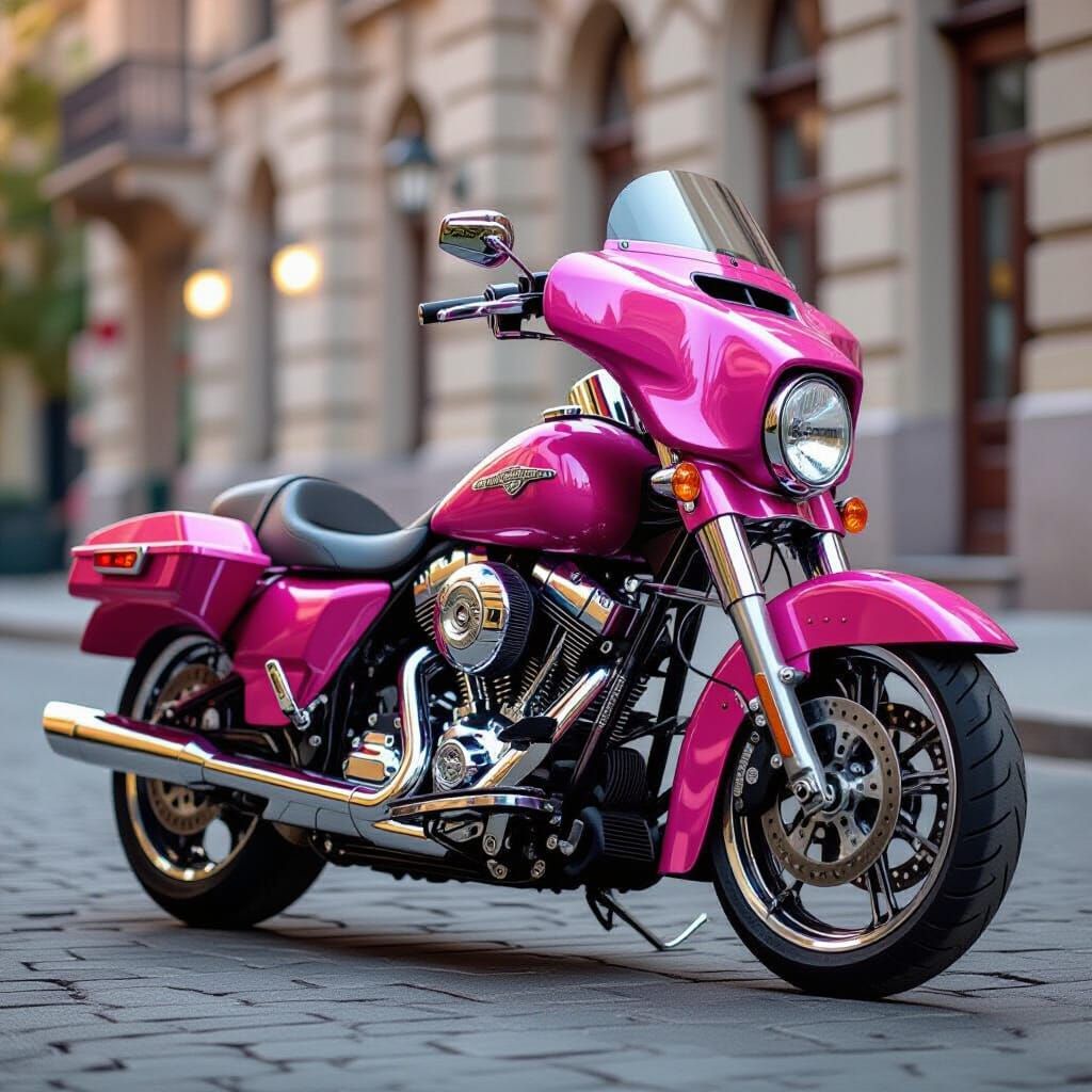 Image of a Pink Motorcycle