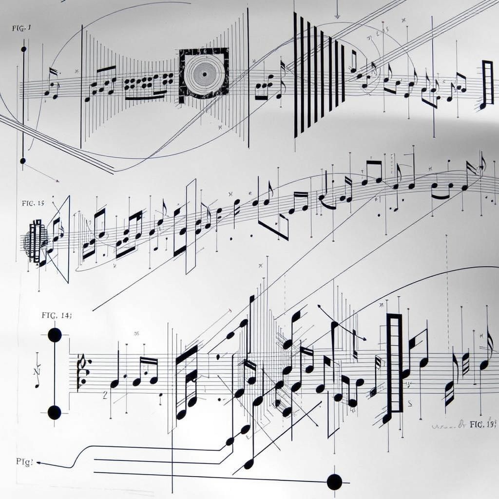 Intricate Graphic Score in Experimental Notation Style