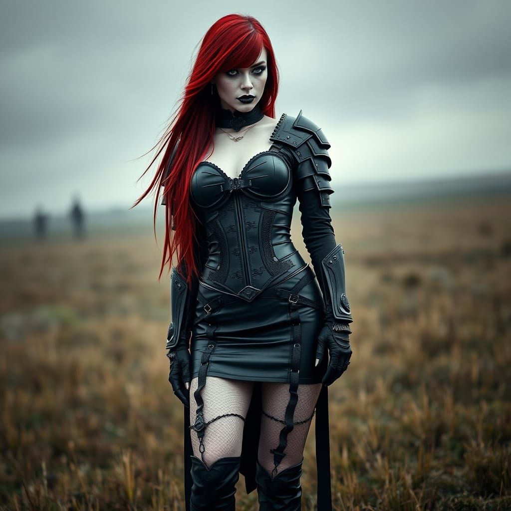 Cyberpunk Vampire Goddess in Gothic Armor