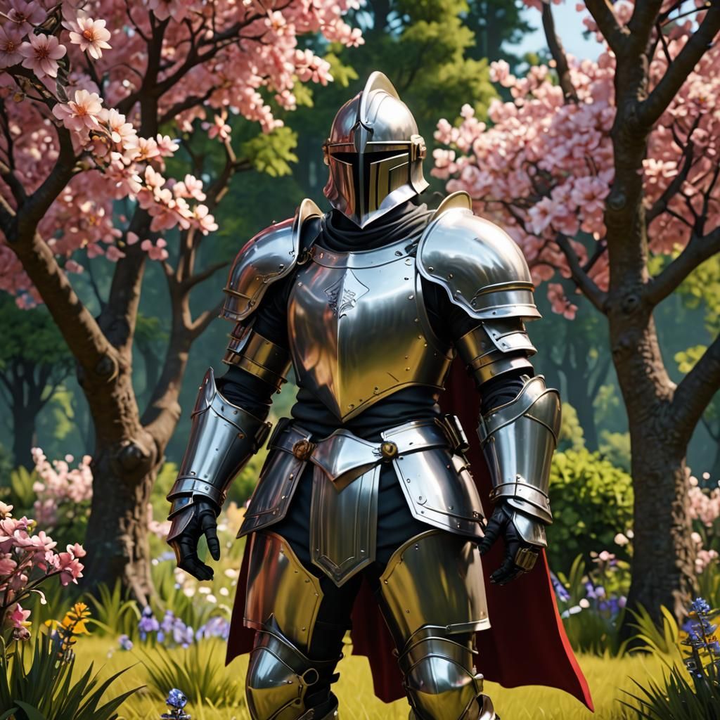 Knight with Bloom and Depth of Field Effects