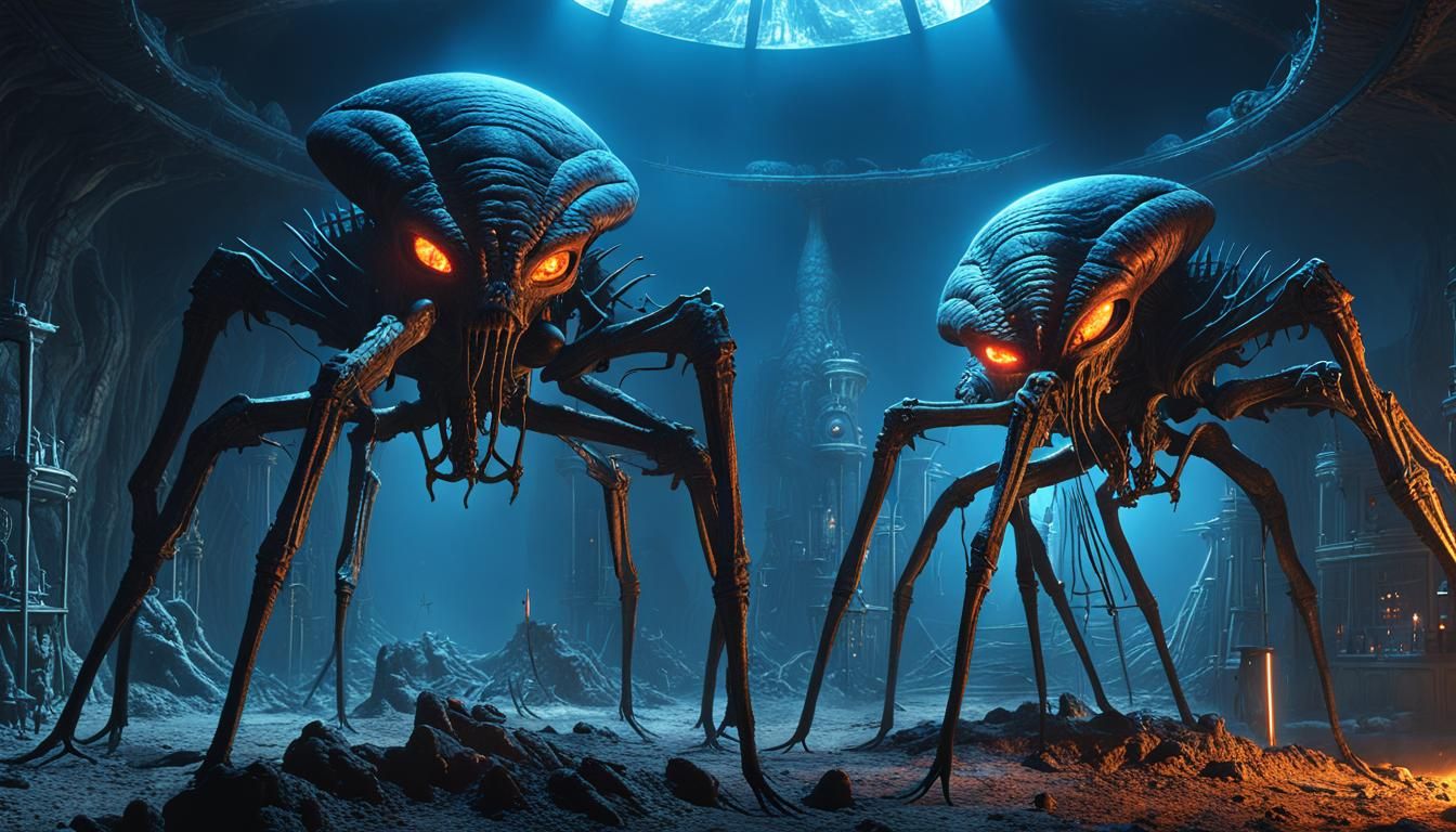 Horror Sci-Fi Lab with Alien Corpses