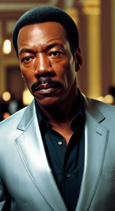 Charismatic Detective in 80s Action Film Still