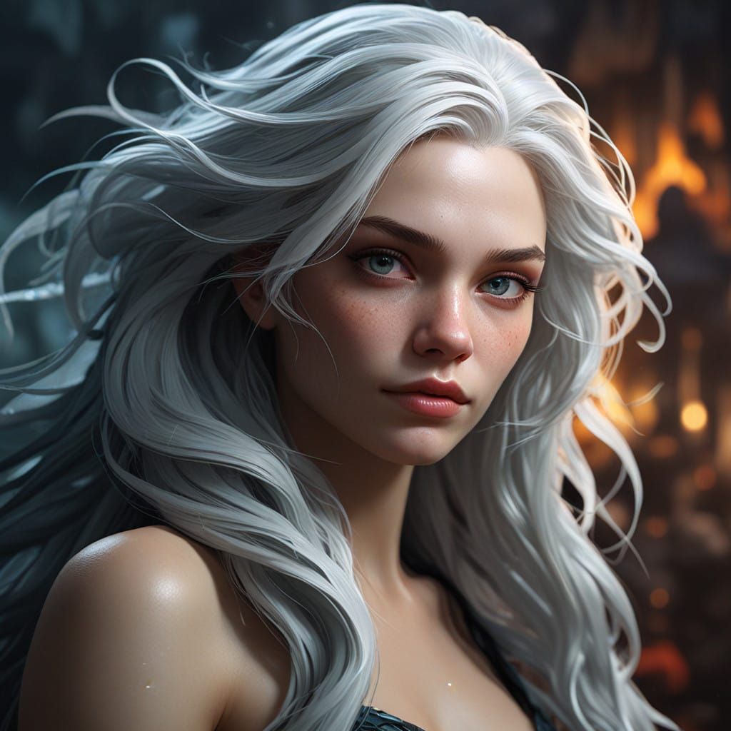 Surreal Mermaid Profile in Muted Triadic Palette