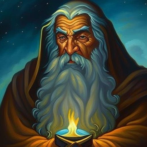 Detailed Portrait of an Old Wizard in Fantasy Art