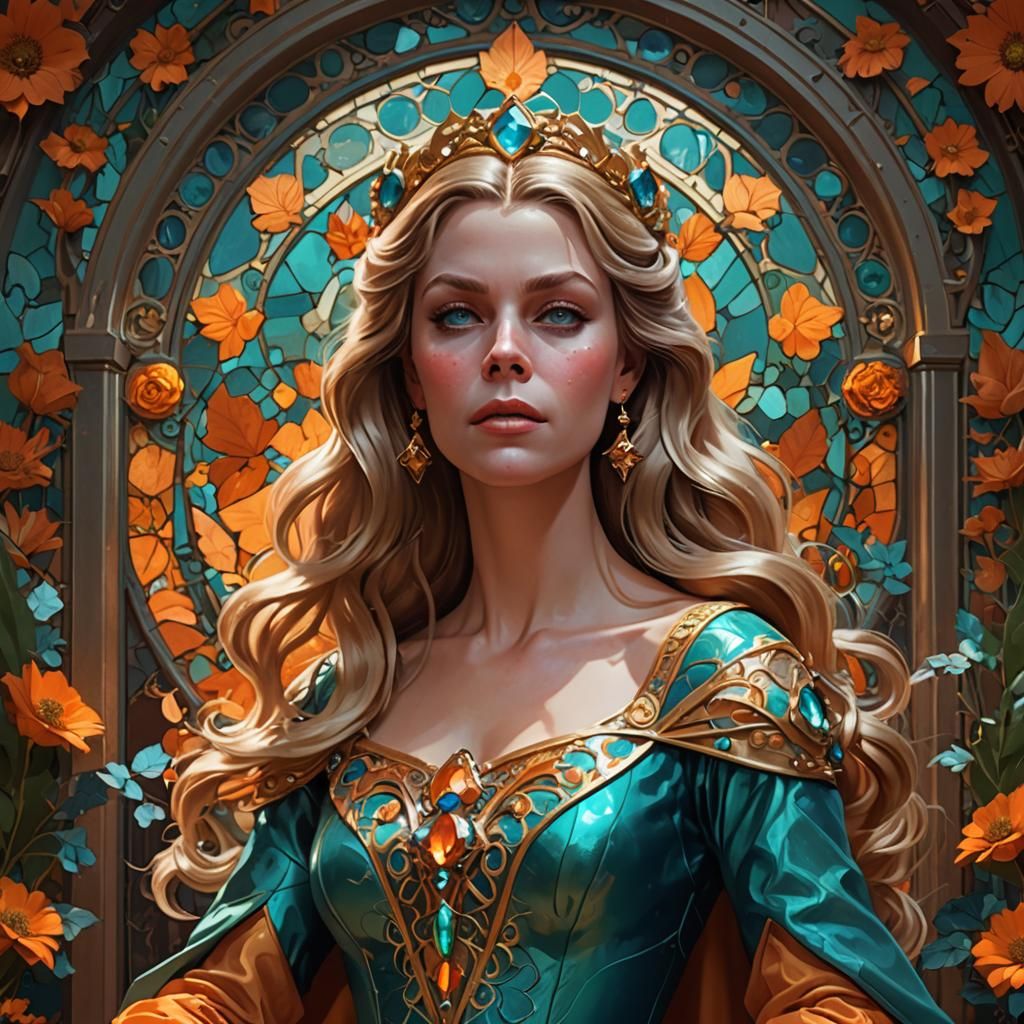 Elizabeth Montgomery as Sleeping Beauty, Art Nouveau Style