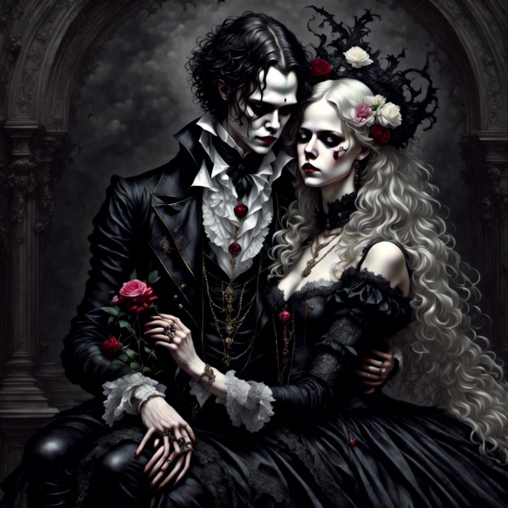 Gothic Glamour: Vampire Lovers in Pre-Raphaelite Style