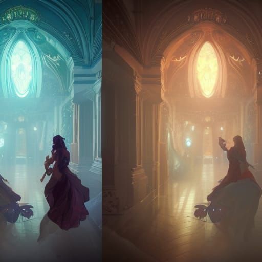 Charmed Sisters Concept Art in Dynamic Lighting