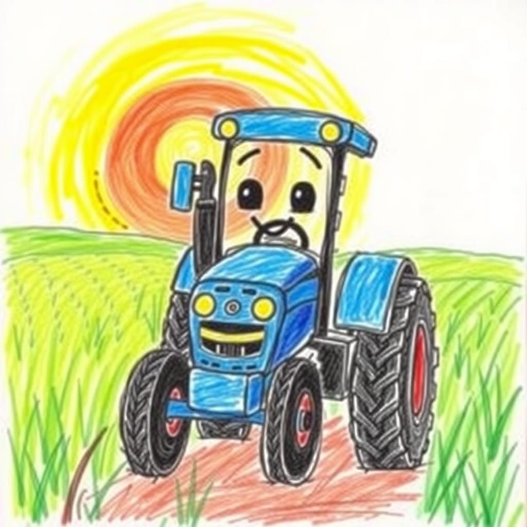 Whimsical Summer Harvest Tractor