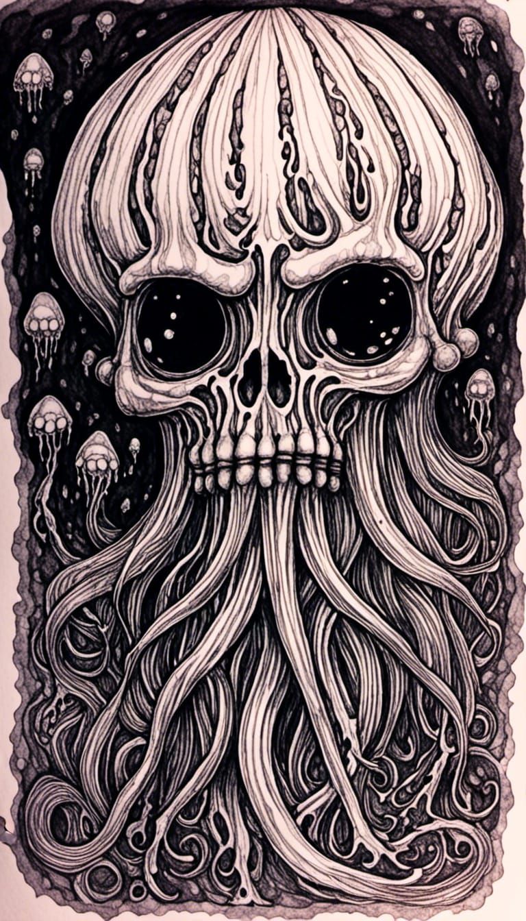 Haunting Phantom Sailor in Fungal Psychedelic Horror