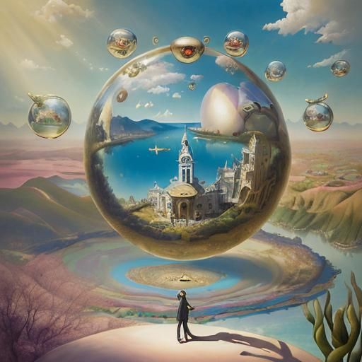 Surreal Dreamscape in Dali Style: A Whimsical Utopia