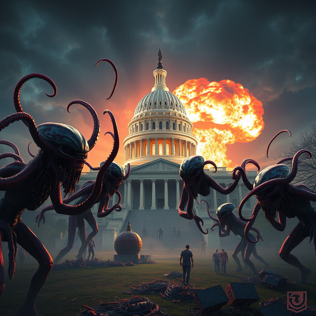 Undead Cephalopod Attack on US Capitol