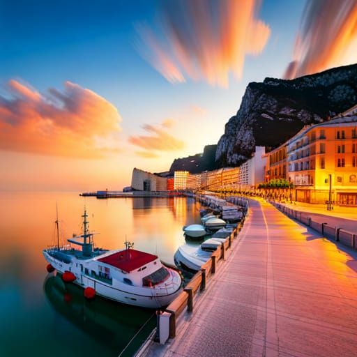 Gibraltar am Abend Hafen