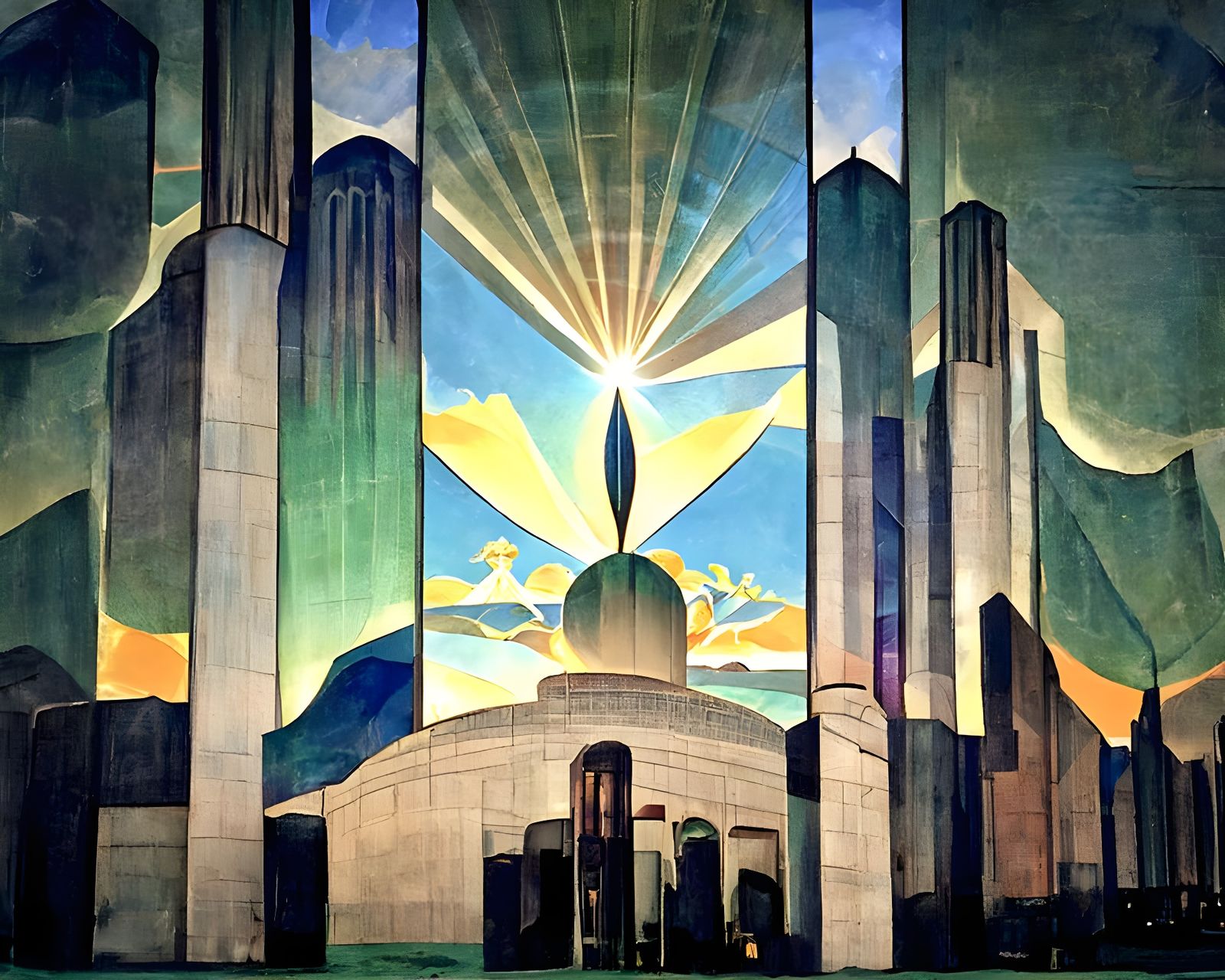 Utopian Nation in Art Deco Style