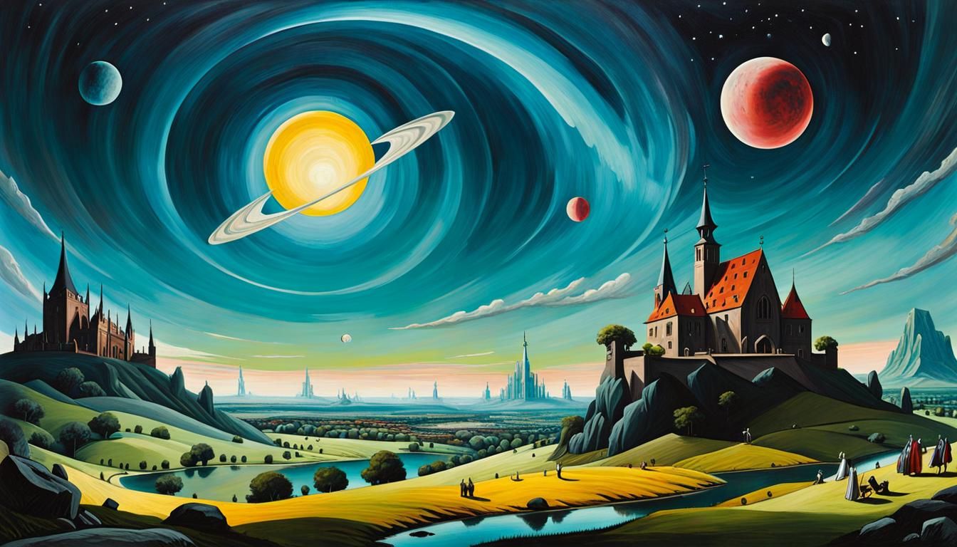 Surreal Dreamscape in Rococo Chiaroscuro Style