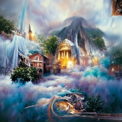 Percy Jackson in Ethereal Fantasy Landscape