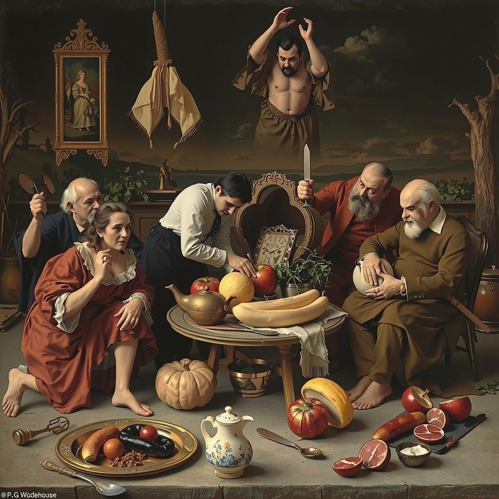 Satirical Woodcut of Decadent English Aristocracy