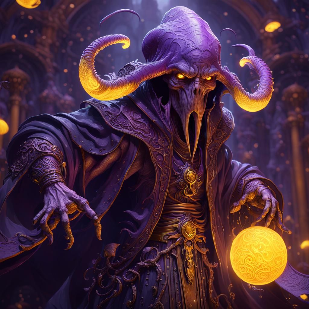 Detailed Mindflayer in Dark Fantasy Concept Art