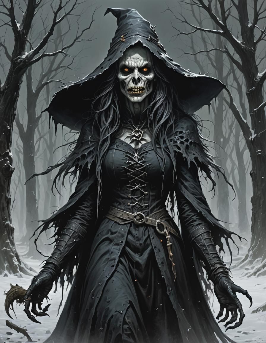 Dark Gothic Frost Witch Horror