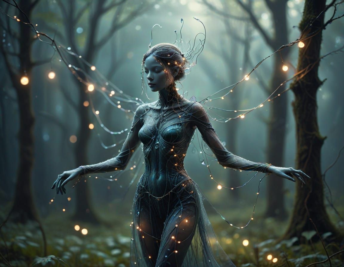 Ethereal Creature in a Surreal, Fantastical Setting