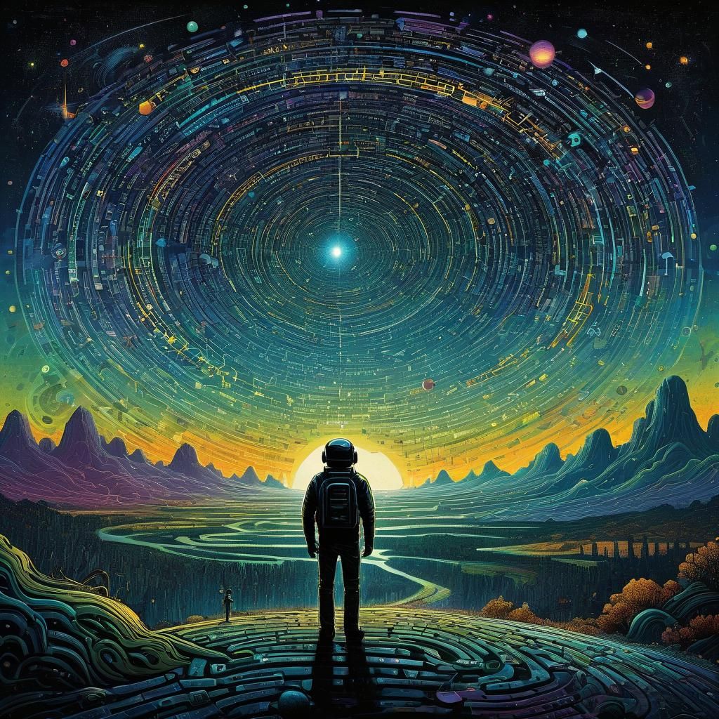 Cosmic Serenade in Binary Code: Epic Futurism