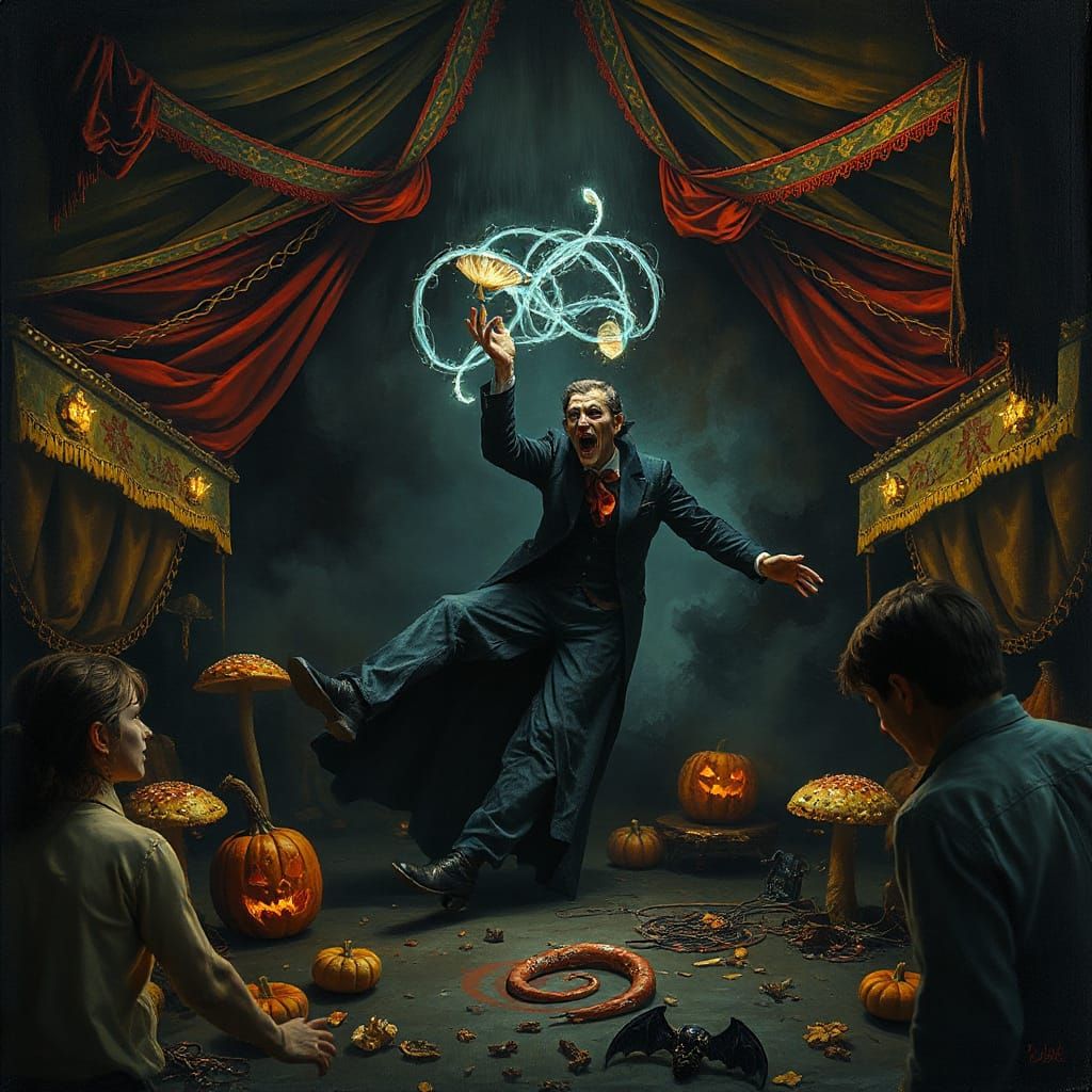 Vampire's Code Circus in Goya Chagall Style