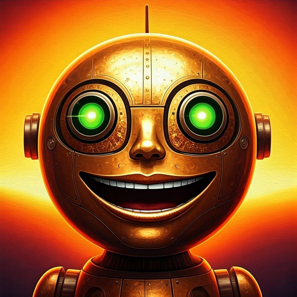 Steampunk Android in Golden Light