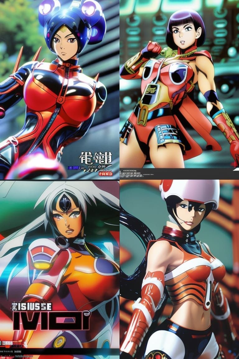 Anime-Style Female Superhero Illustration in Deep Color