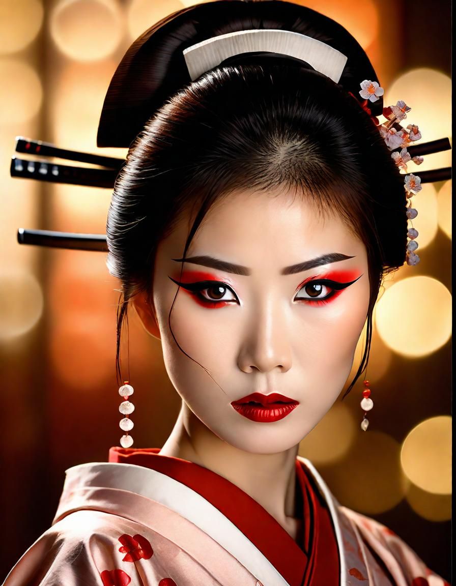 Elegant Geisha Portrait in Professional Photography Style