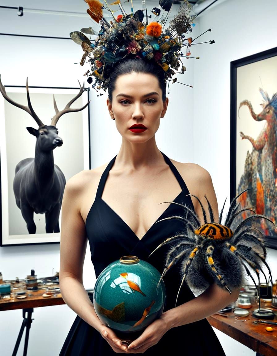 Surreal Lab: Bizarre Creatures in Hyperrealistic Portrait