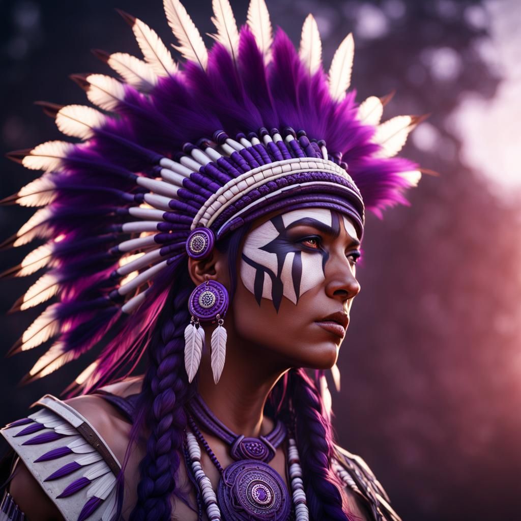 Mohawk Tribe in Detailed Matte Painting Style