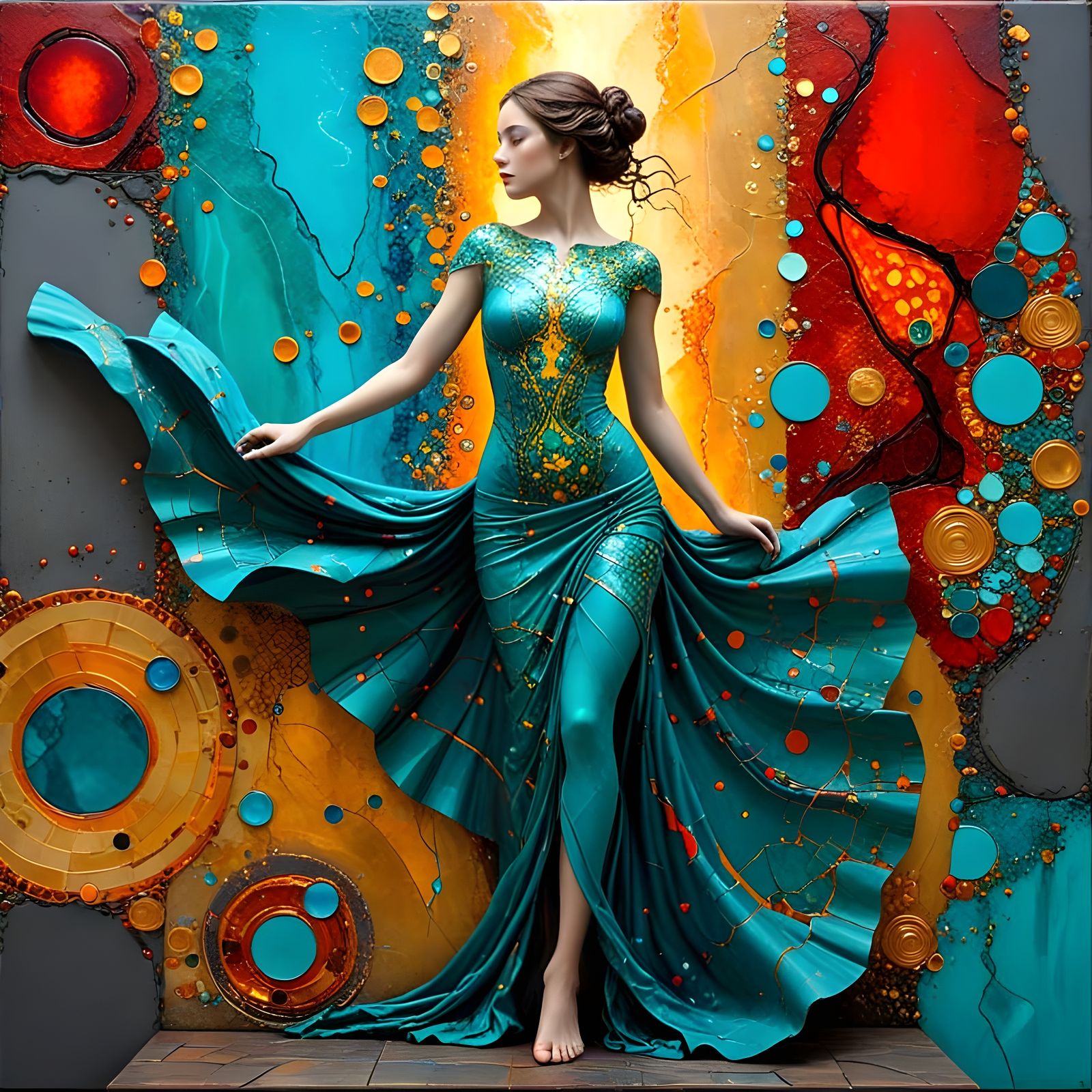 Klimt-Inspired Goddess in Mosaic Masterpiece