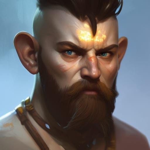 Detailed Portrait of a Gnome Warrior