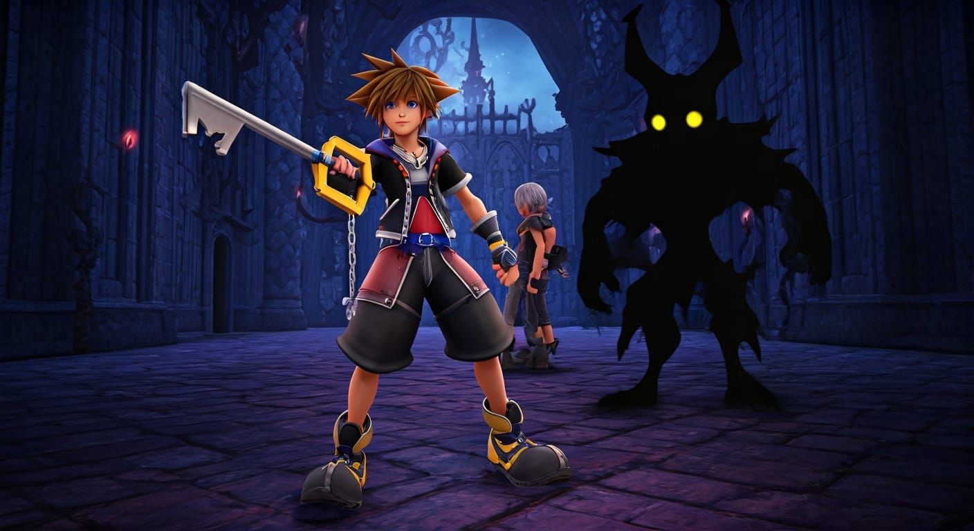 Sora and Riku Explore Wonderland with Keyblades