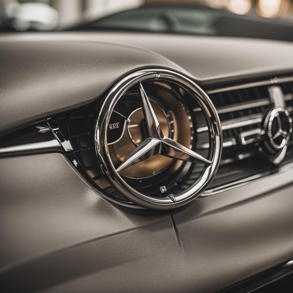 Mercedes-Benz Logo in Luxury Car Interior