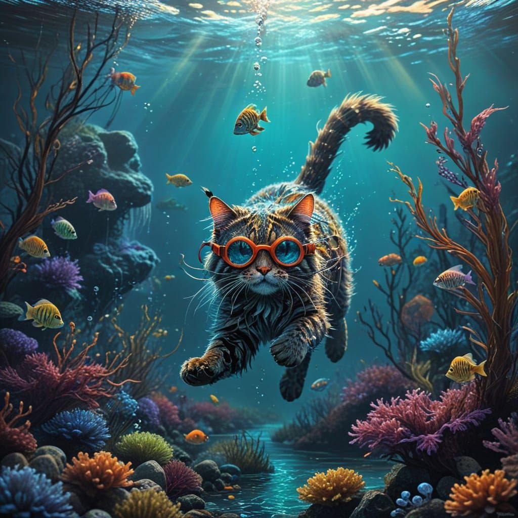 Ethereal Cat Fisherman of the Deep