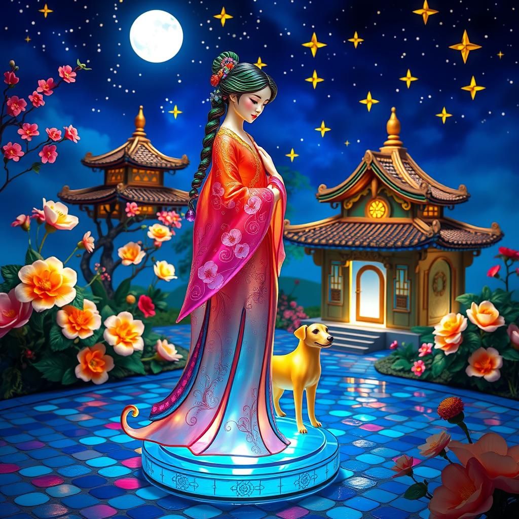 Enameled glass figurines