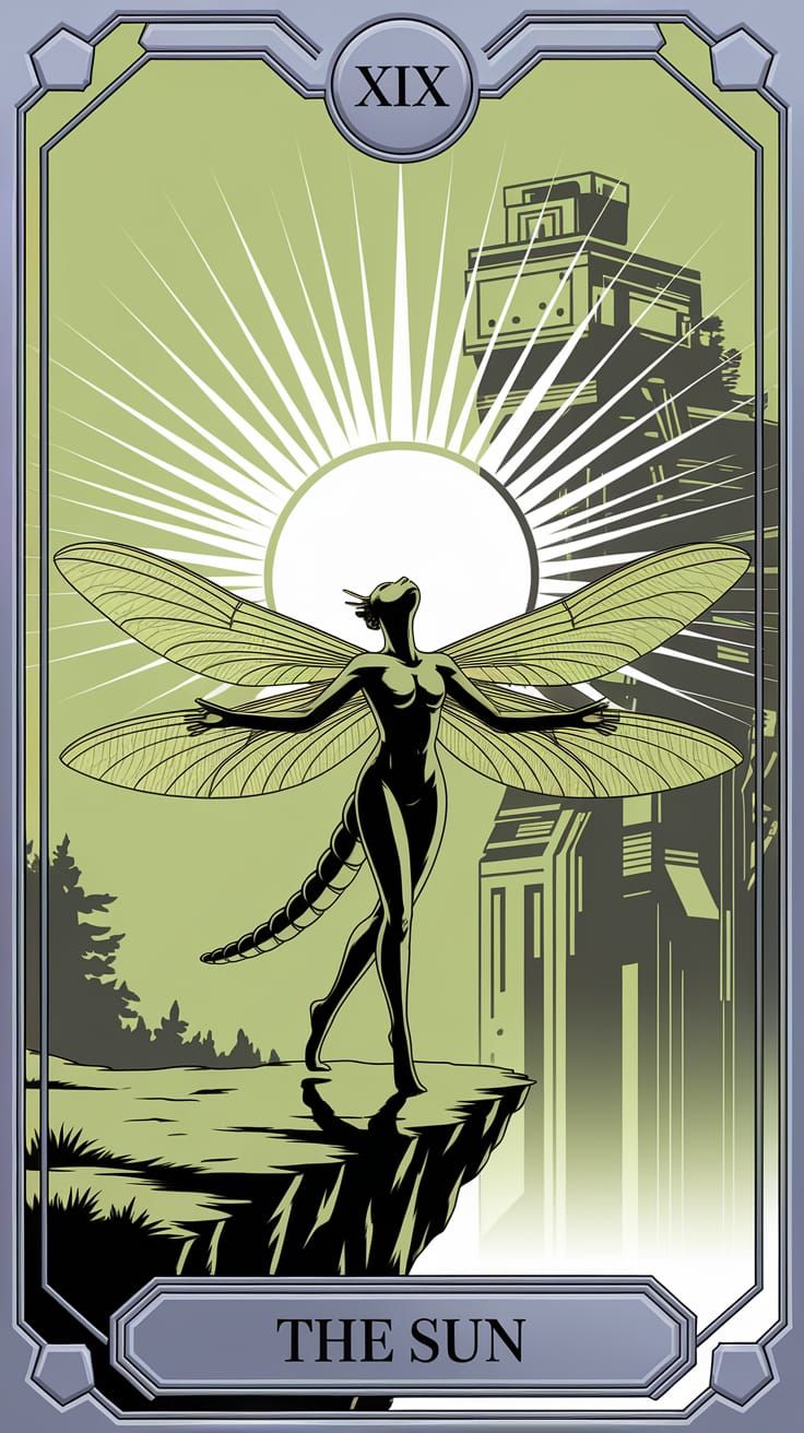 The Sun: Tarot Card with Cyberpunk Lab