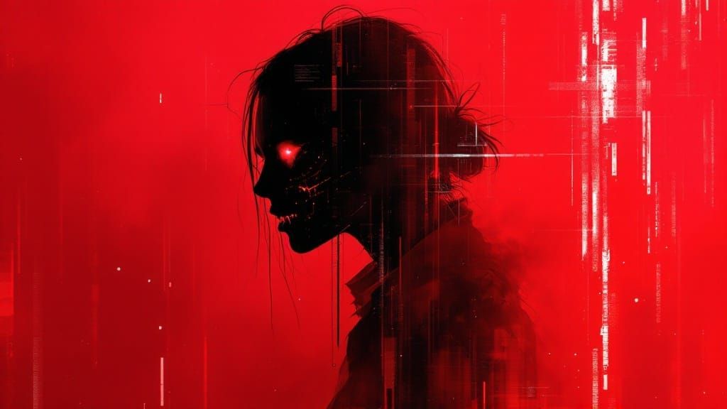 Glowing Red Apocalypse Goddess in Digital Art