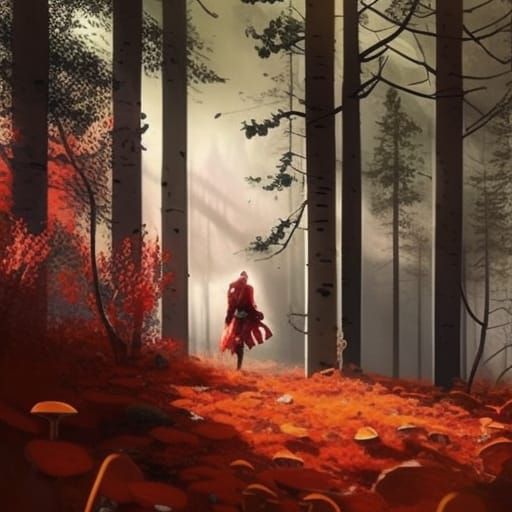 Golden Gothic Garden in Crimson Aspen Forest