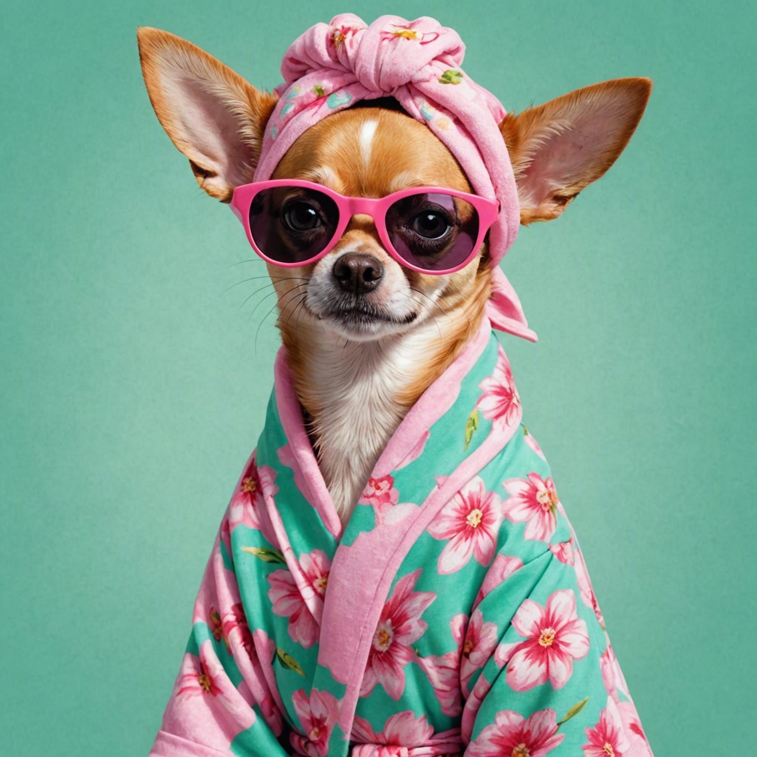 Chihuahua in Sunglasses: High Fashion Illustration