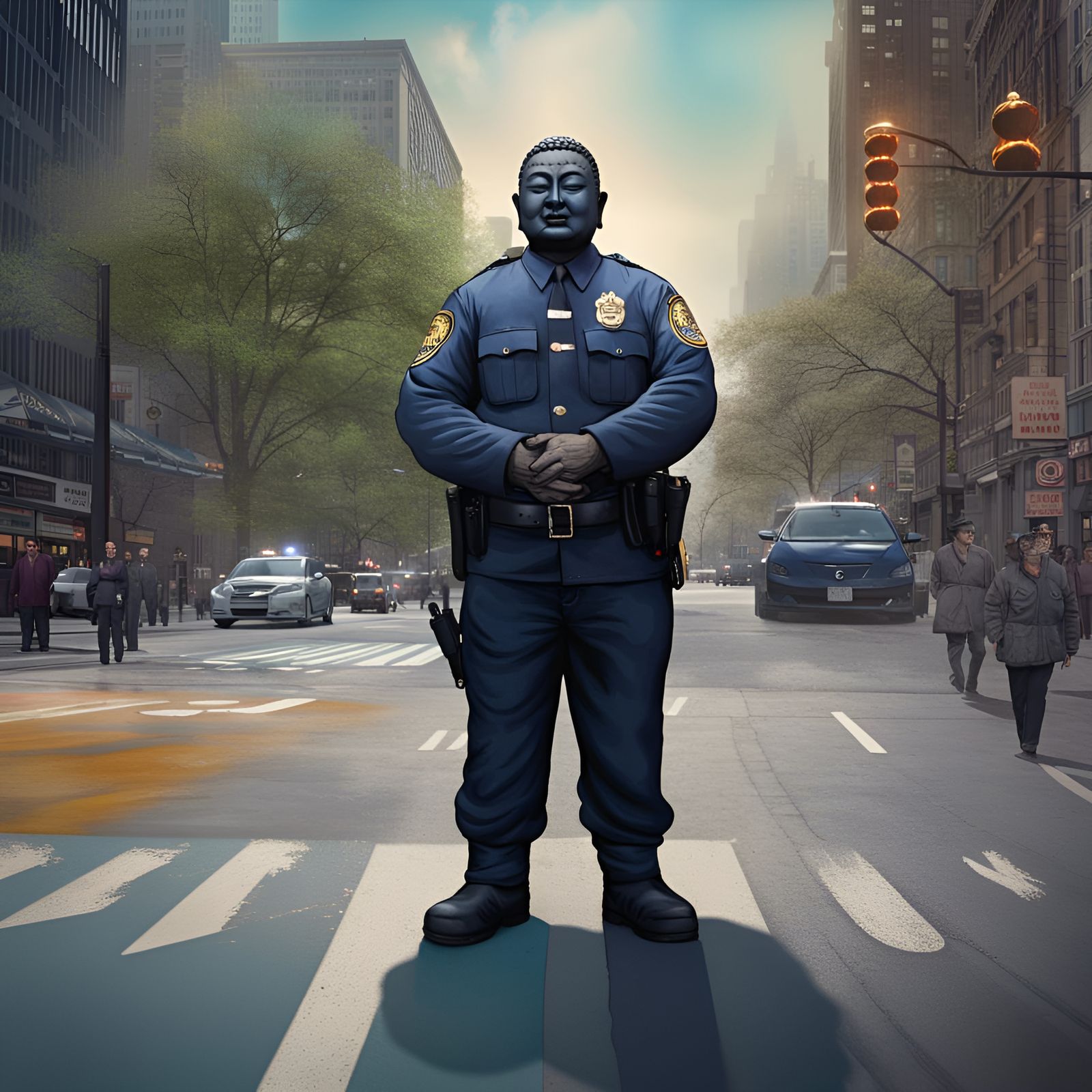 Chicago Police Officer Buddha Offers Jaywalking Wisdom