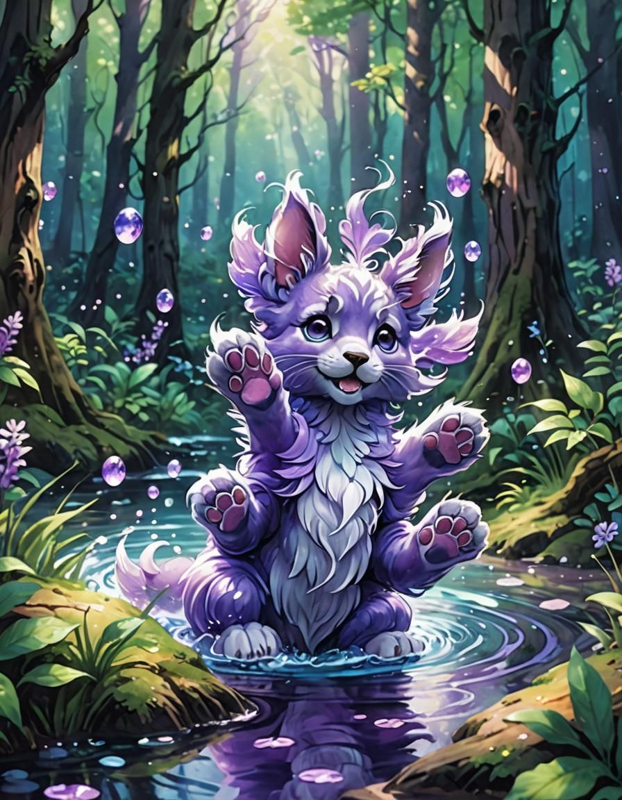 Lilac Ripples in Watercolor Fantasy