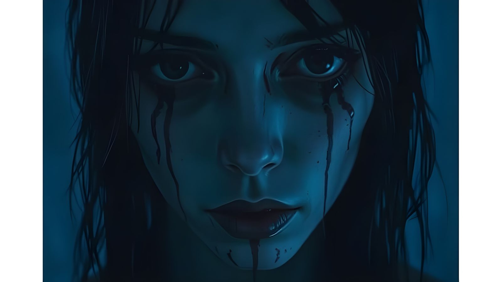 Haunting Ghost Face in Darkness, Cinematic Horror Style