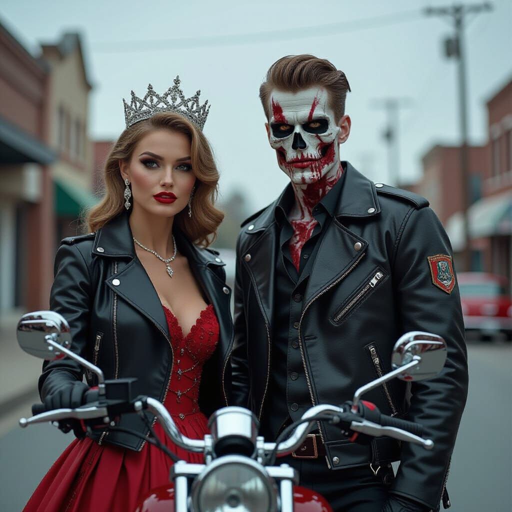 Undead Prom King and Queen in 1950s Rockabilly Style