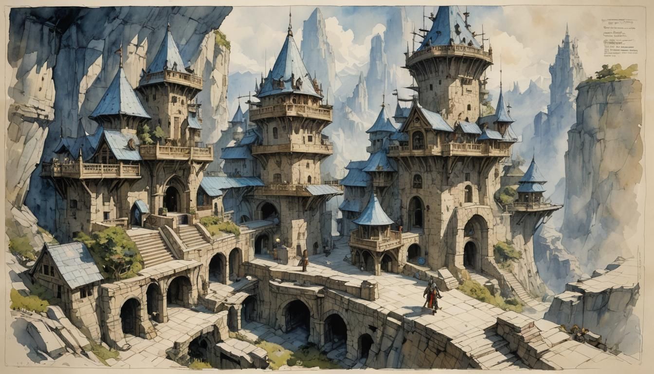 Watercolor Blueprints Inspired by James Gurney