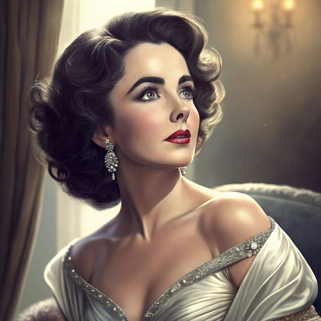 Glamorous Old Hollywood Icon in Red