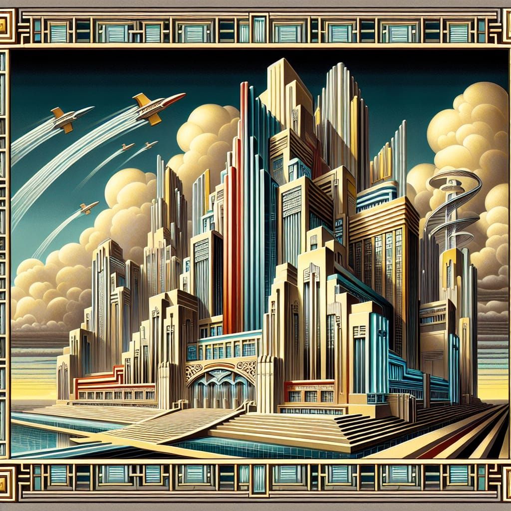 Early 20th Century Artistic Fusion in Opulent Frame