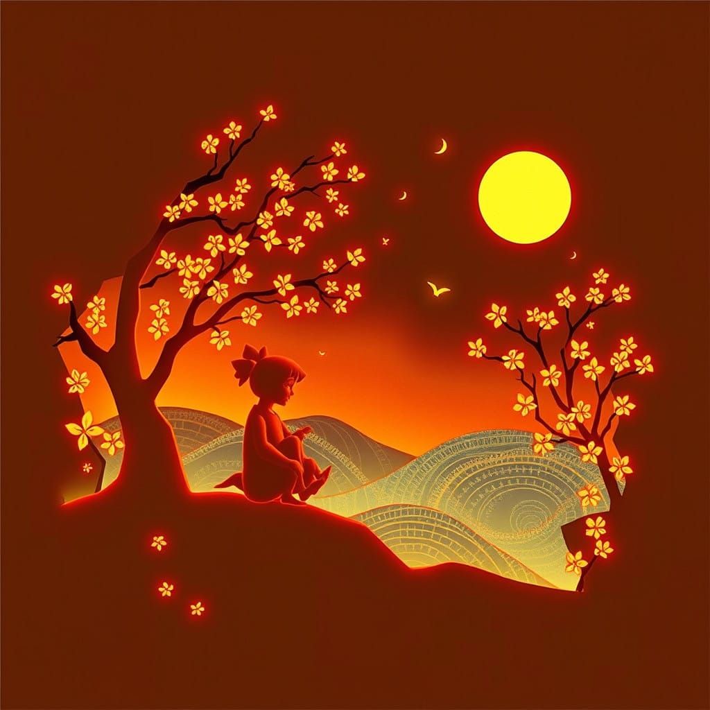 Delicate illuminated kirigami NekoYo  Naoko Takeuchi